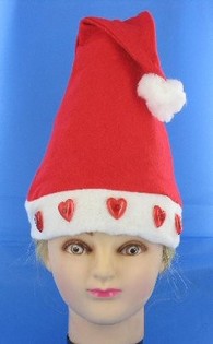 Gorro de Papá Noel con corazones luminosos (12 uds.)