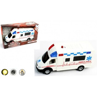 GRAN AMBULANCIA DE FRICCI&Oacute;N CON LUZ Y SONIDO (6 uds.)