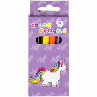 SET DE 6 LÁPICES DE COLORES - UNICORNIO (24 uds.)