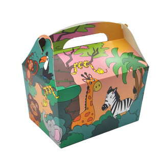 CAJA DE MEN&Uacute; MODELO: ANIMALES DE LA SELVA - Dim 18.5x12x19 CM - FOODBOX - KIDSBOX (24 uds.)