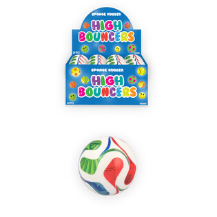 PELOTA SALTARINA F&Uacute;TBOL HIGH BOUNCE - EN EXPOSITOR (24 uds.)