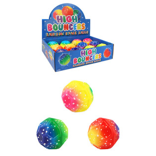 PELOTA SALTARINA HIGH BOUNCE RAINBOW SPACE - EN EXPOSITOR (12 uds.)